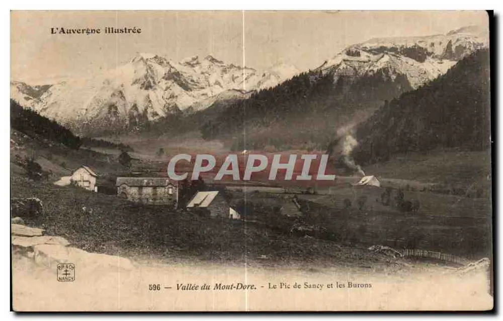 Vale do Mont-Dore — O Pic de Sancy e os Burons — Ilustrada da Auvergne, n°596 - Frente