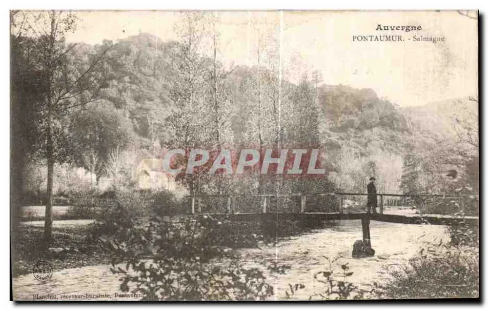 Pontautmur - Salmagne — Auvergne — editor Blanchet, receveur-buralista - Frente