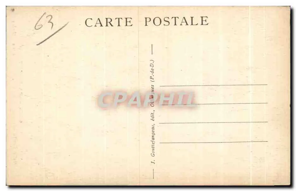 Belle Croix aus Lavastein von Volvic, geschnitzt (15. Jahrhundert) — Royat — G. D'O. - 433 - Rückseite