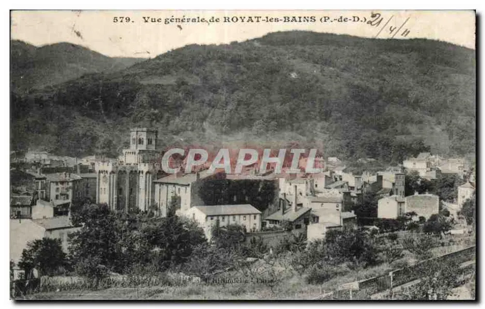 Vista geral de ROYAT-les-BAINS (P.-de-D.) — editor HISTOIRE & PARIS, n° 579 - Frente