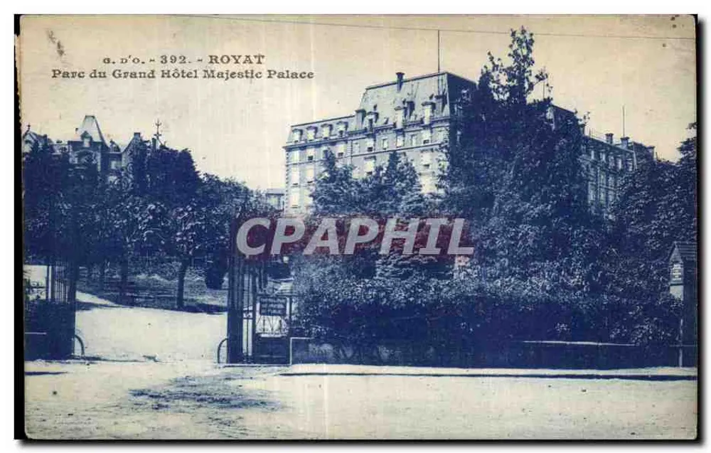 Royat — Park des Grand Hotels Majestic Palace — a.d'o. 392 - Vorderseite
