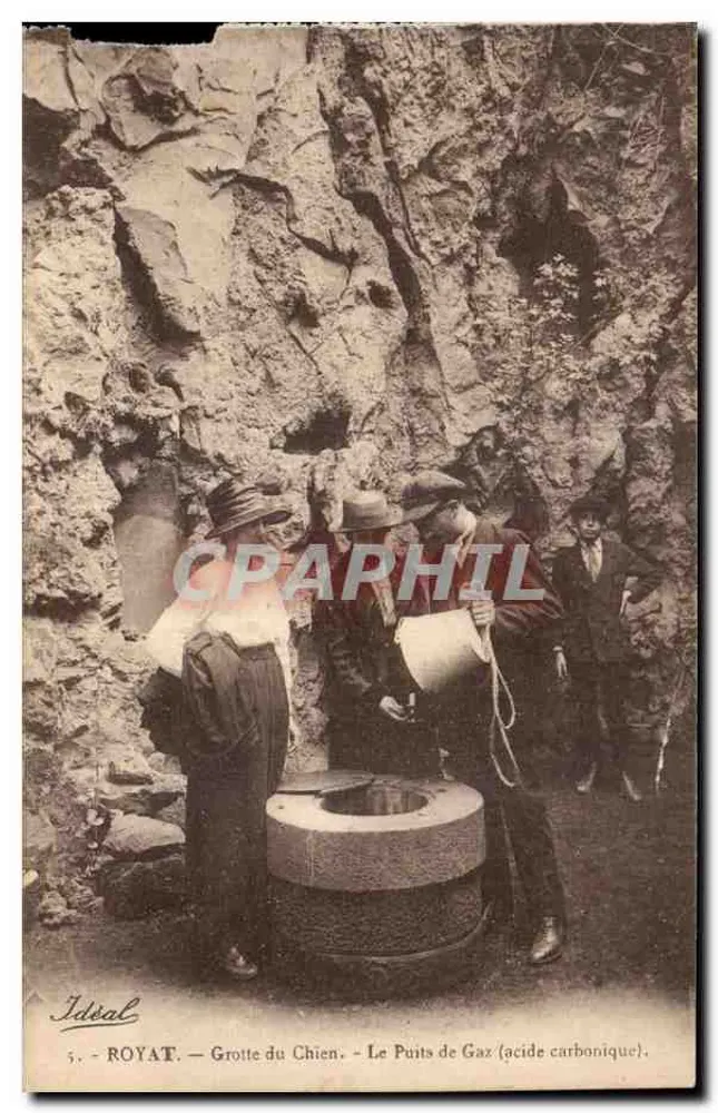ROYAT — Höhle des Hundes — Der Kohlensäure-Brunnen — Verlag Ideal, Nr. 5 - Vorderseite