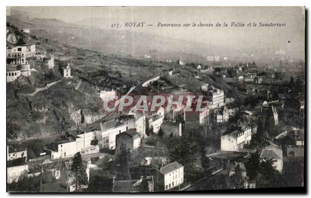 Royat — Panorama entlang des Talwegs und des Sanatoriums - Vorderseite