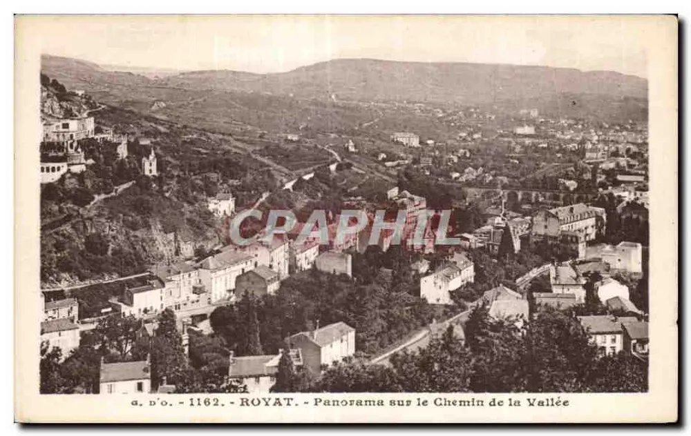 Royat — Panorama sobre el Camino de la Vallée — a.d.o. - 1162 - Anverso