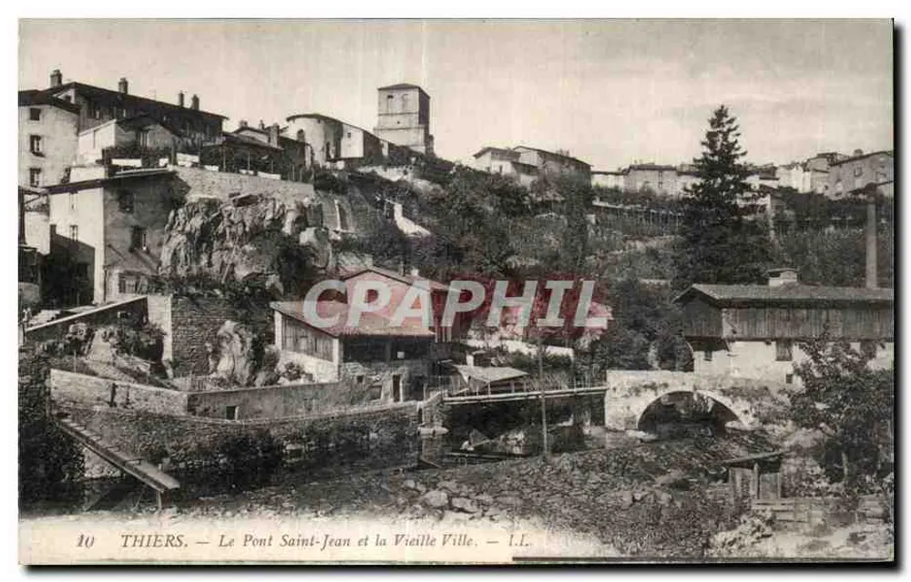 Thiers — Der Pont Saint-Jean und die Altstadt — I.L. - Vorderseite