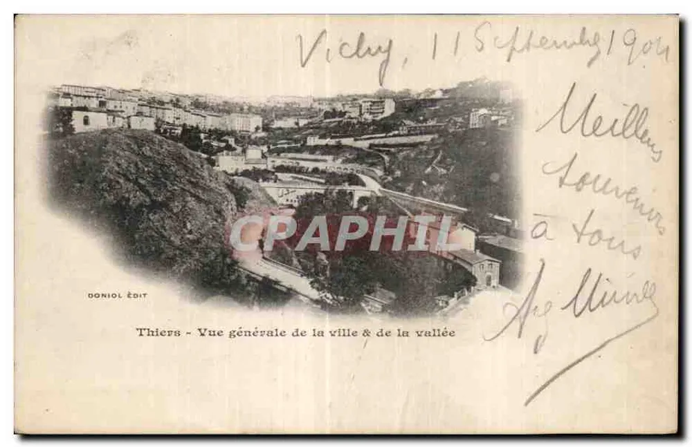 Thiers - Allgemeiner Blick auf die Stadt und das Tal — Doniol Édit - Vorderseite
