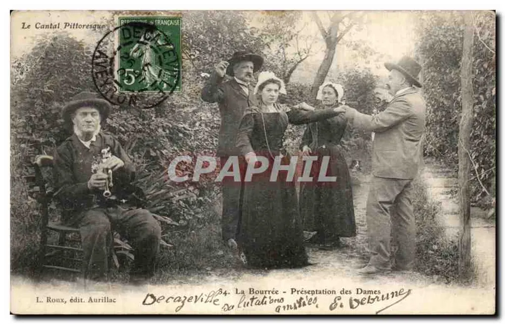 La Bourrée - Apresentação das Senhoras - Berazeville — L. Roux, edição Aurillac - Frente