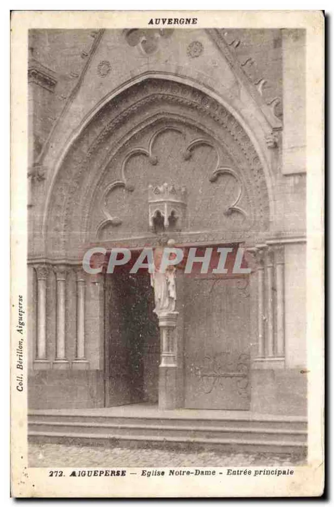 Aigueperse — Kirche Notre-Dame — Haupteingang — Coll. Bertillon, Aigueperse - Vorderseite