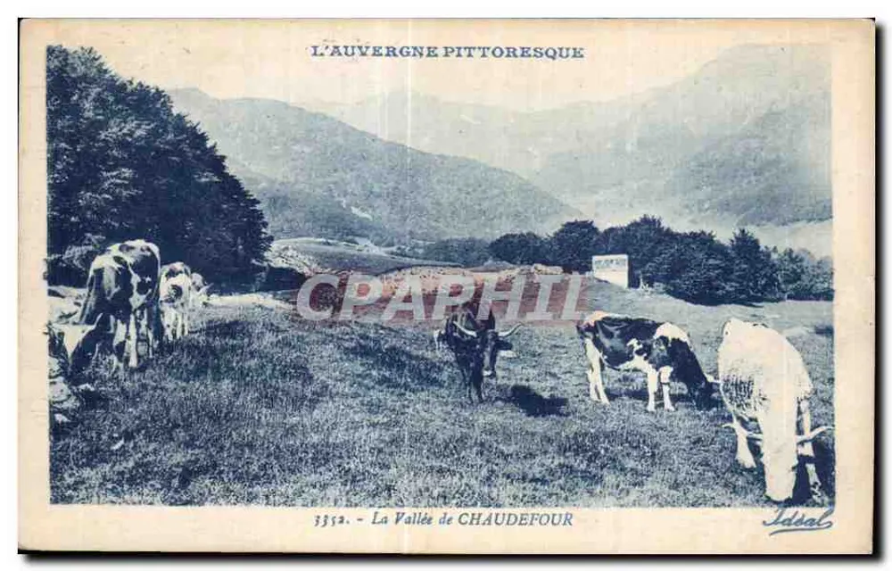 A Valle de Chaudefour — A Auvergne pitoresca — Idéal, n° 3352 - Frente
