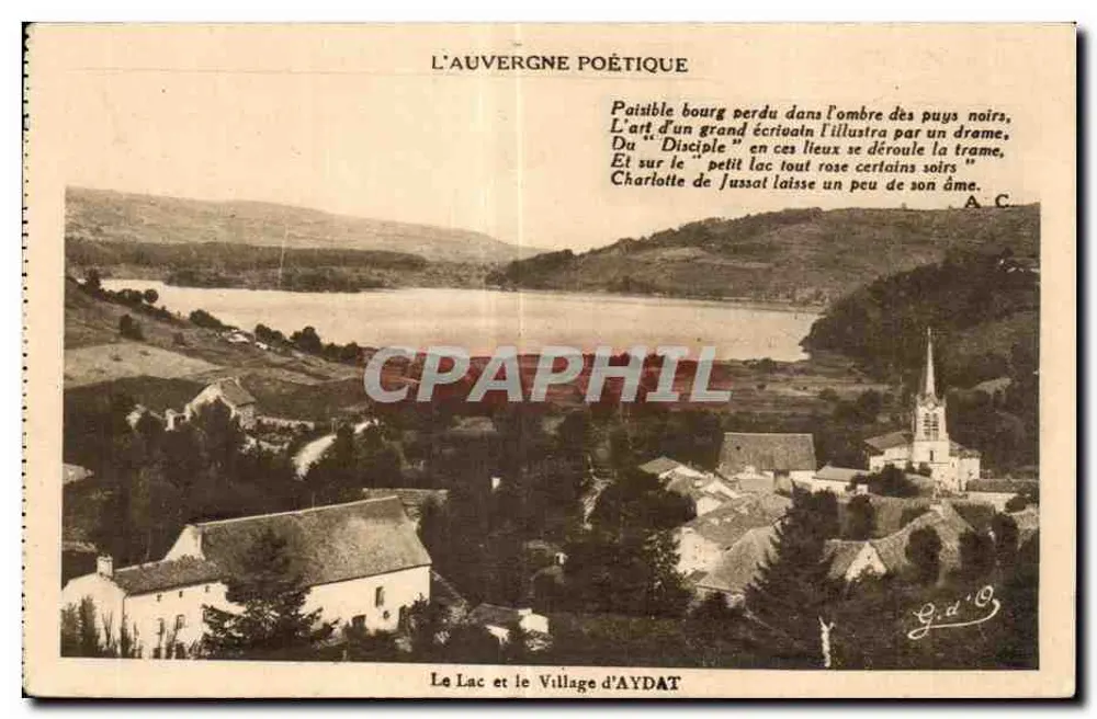 Het Meer en het Dorp Aydat — De Poëtische Auvergne — uitgever A.C. - Voorkant