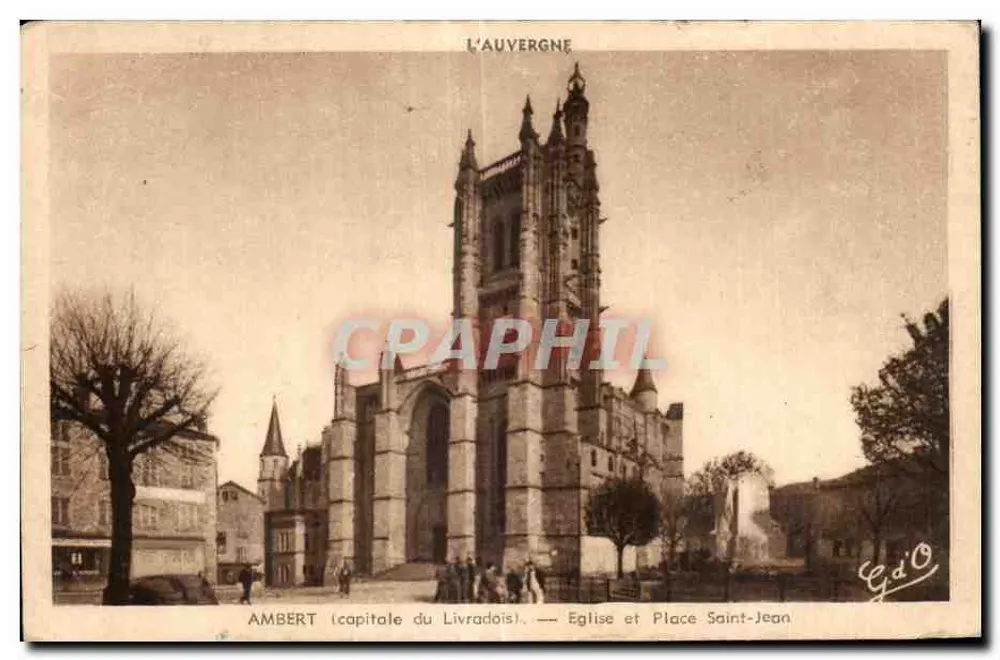 Ambert (Hauptstadt des Livradois) — Kirche und Place Saint-Jean — Verleger G.d'O - Vorderseite