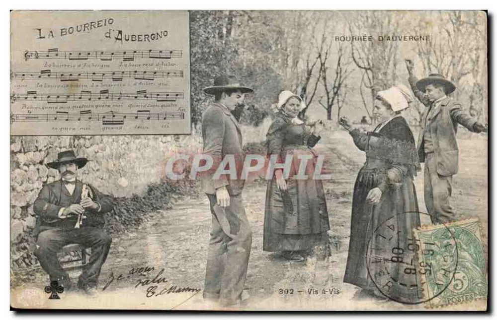 Bourrée d'Auvergne — Dorfscene — Verlag Via à Vis, Nr. 302 - Vorderseite