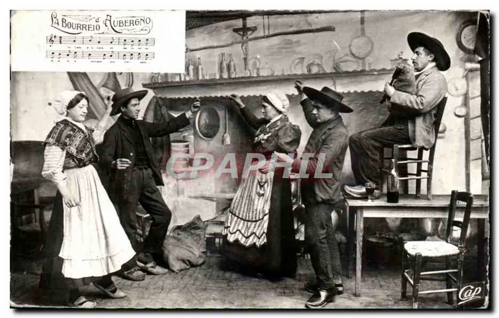 Scena z mechanizmu muzyki — La Bourrèrio d'Aubergno — wydawca Cap - Awers