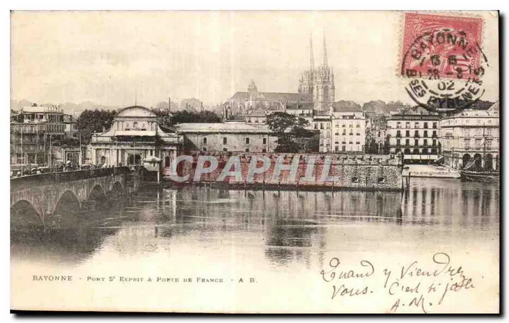 Bayonne - Brücke Saint-Esprit & Tor von Frankreich - A.B. - Vorderseite