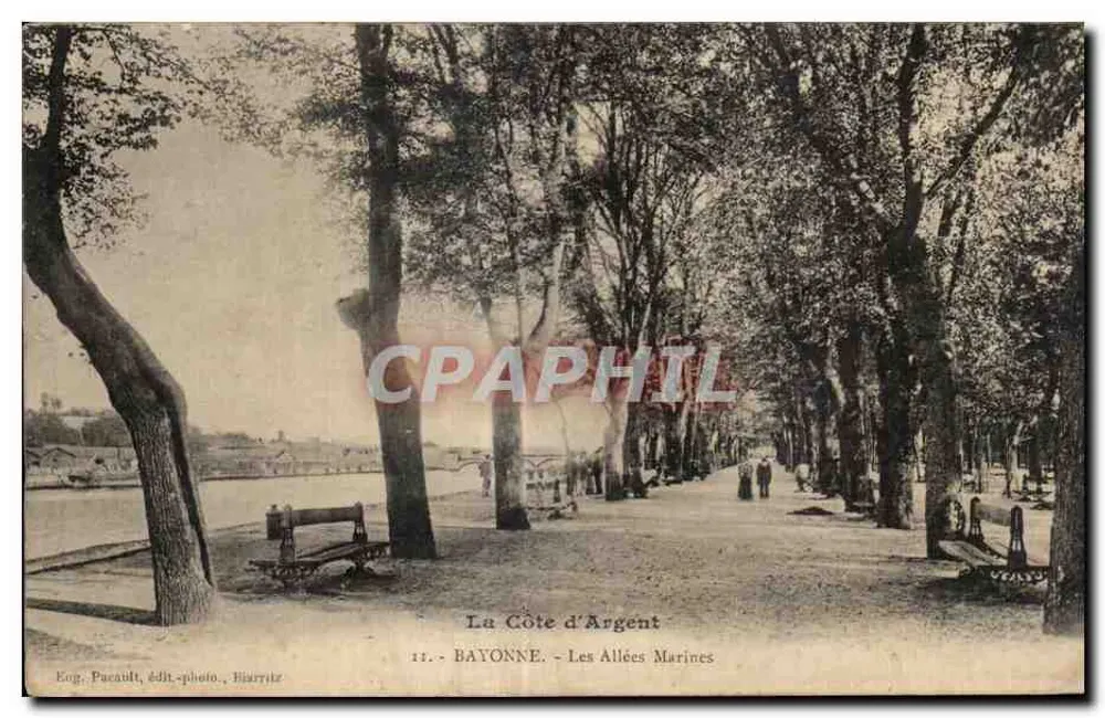 La Côte d'Argent — BAYONNE — Les Allées Marines — Eng. Parcault, Verlag-Fotografie, Biarritz - Vorderseite