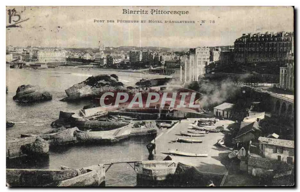 Biarritz Pittoresk — Hafen der Fischer und Hotel d'Angleterre — Nr. 78 - Vorderseite