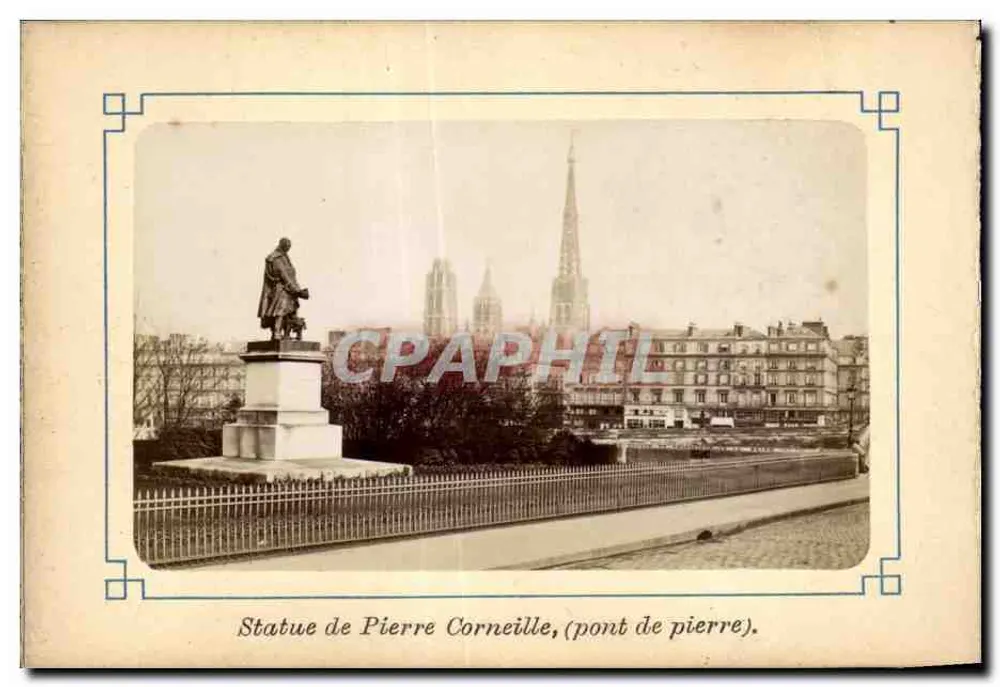 Statue de Pierre Corneille — (pont de pierre) — éditeur non visible - Frente