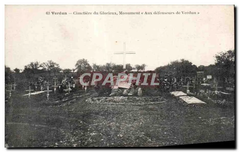 Verdun — Friedhof Glorieux, Denkmal « Den Verteidigern von Verdun » - Vorderseite