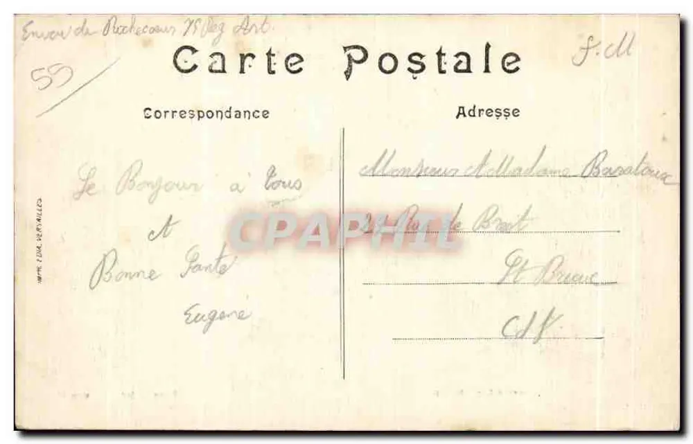Schlacht bei der Marne — Brabant-le-Roi — La Grande Rue — Verleger Repoud, Ind. — n° 42 - Rückseite
