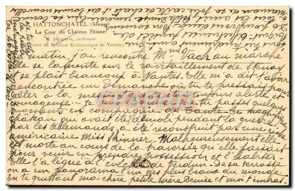 Castelo Skinner — Meuse — editor desconhecido, número de série não visível - Verso
