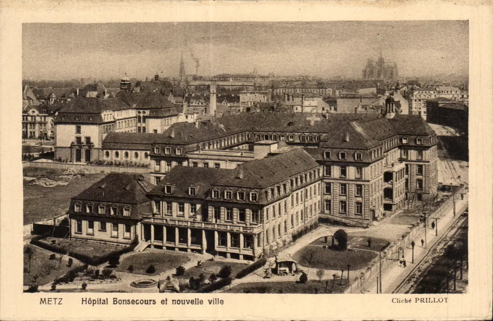 Metz — Krankenhaus Bonsecours und neue Stadt — Cliché PRILLLOT - Vorderseite