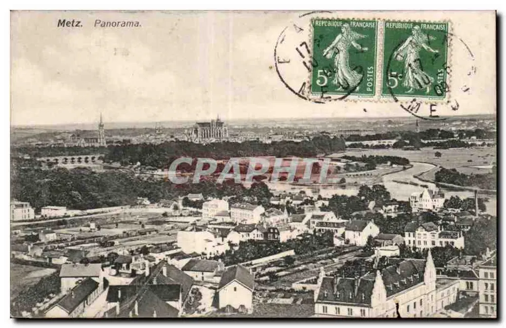 Metz. Panorama. — Vista aérea — Frings & Garns, vorm. C. Bernhoeft, Luxemburgo - Frente