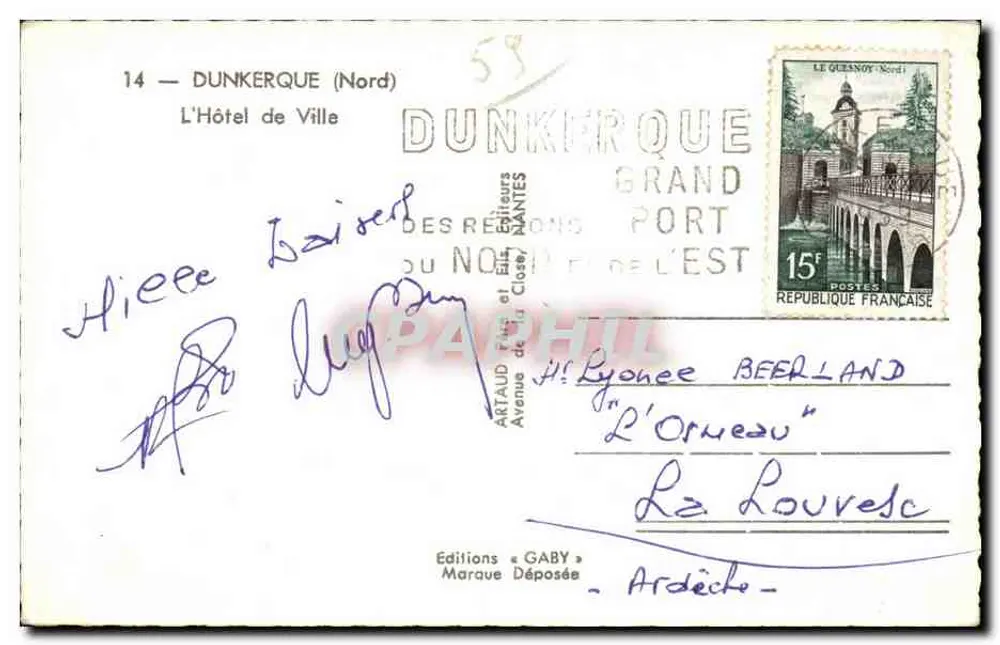 Dunkerque (Nord) — El Ayuntamiento — Edición Gaby - Reverso