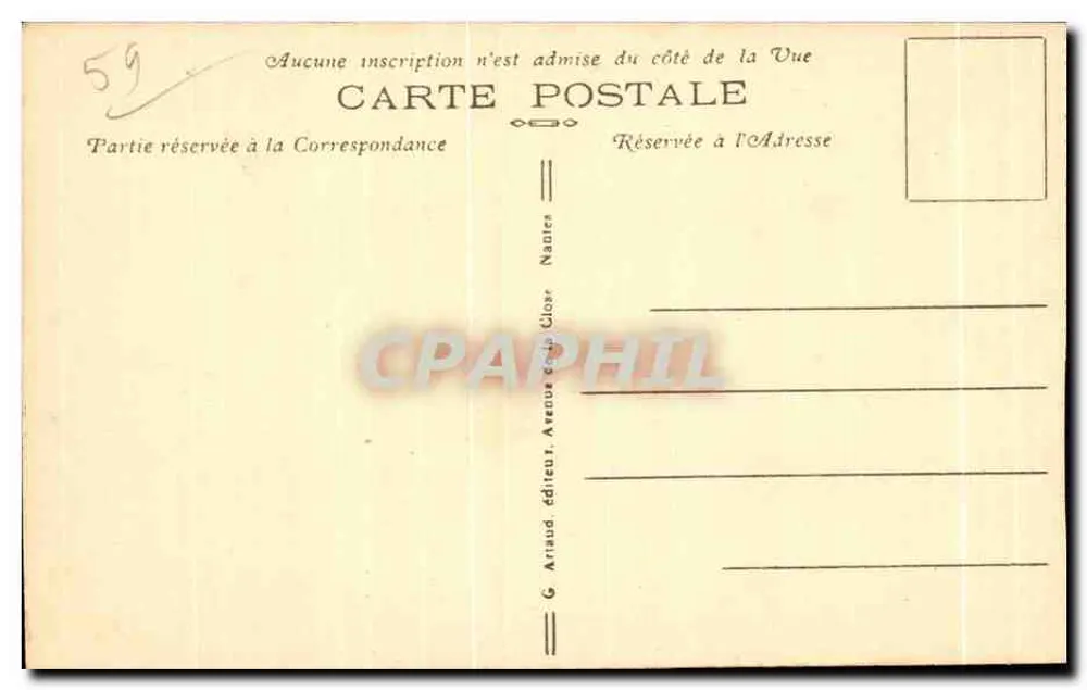 Cambrai — O Colégio Comunal — editor Artinud - Verso