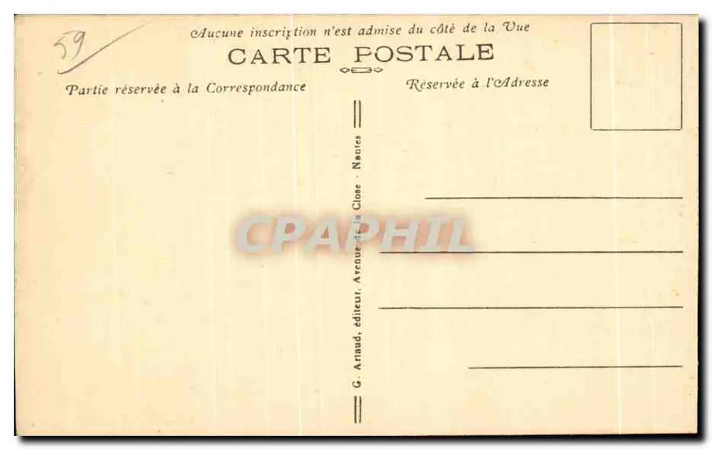 Cambrai — Bahnhof Cambrai-Ville — G. Arnaud, Verleger - Rückseite