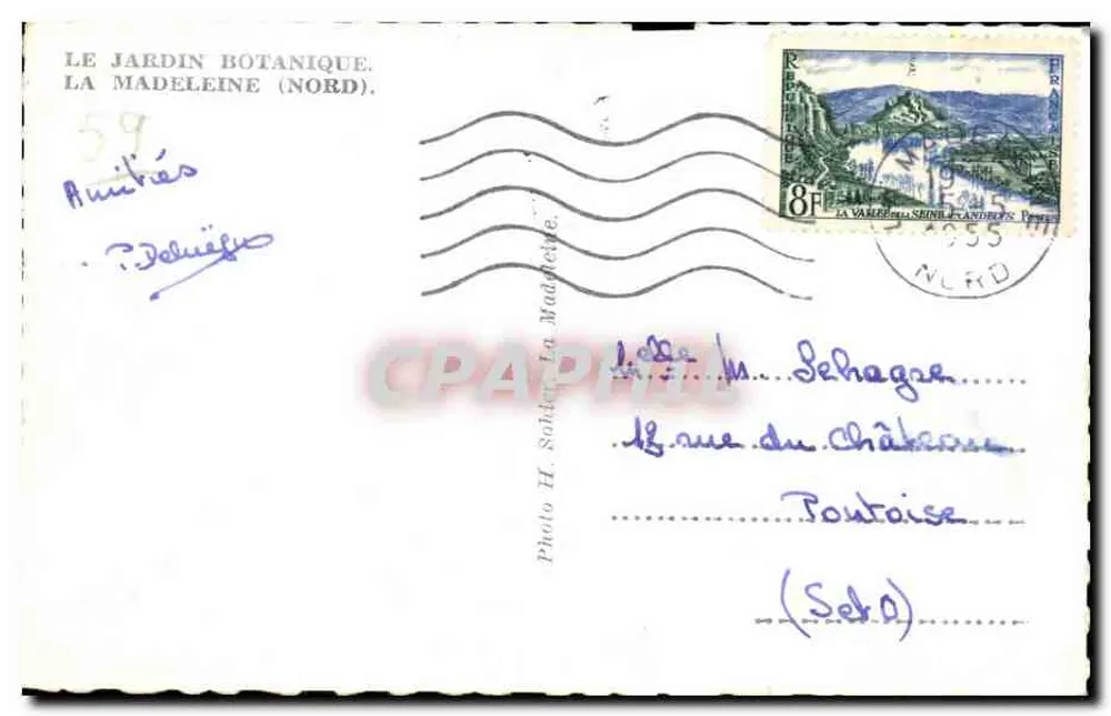 O Jardim Botânico — La Madeleine (Norte) — Foto H. Solier - Verso