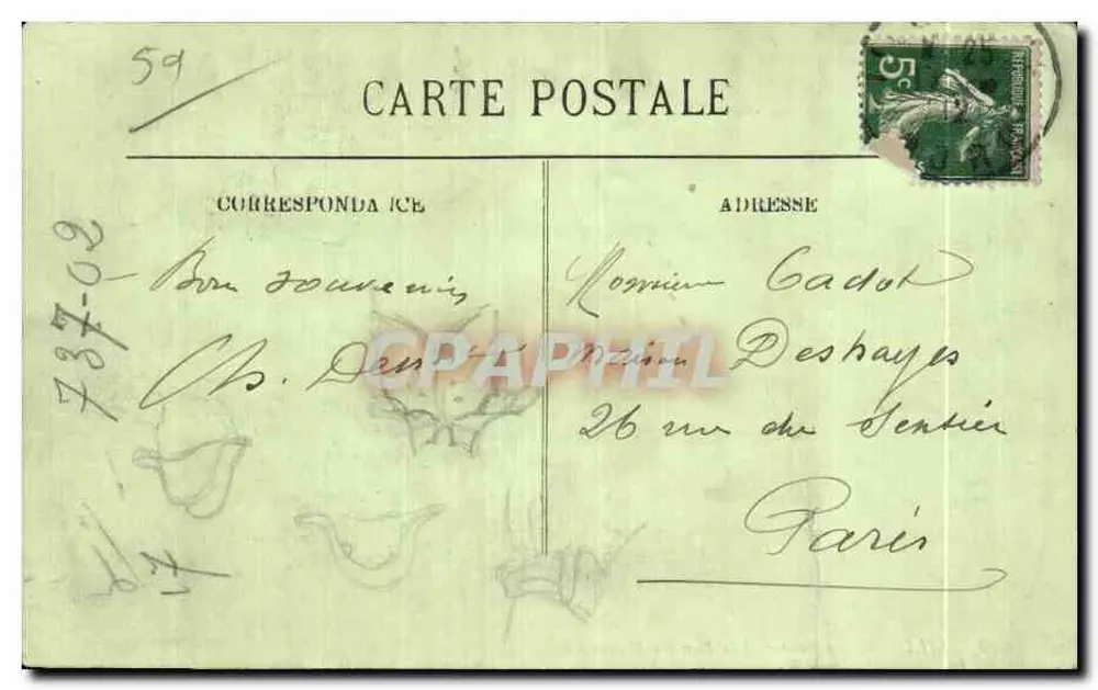 LILLE — Die Börse und die Rue des Manneliers — LL. - Rückseite