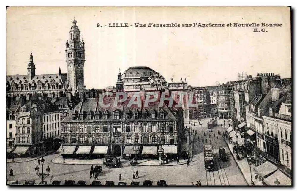Lille - Übersicht über den Alten und Neuen Börse — E.C. - Vorderseite