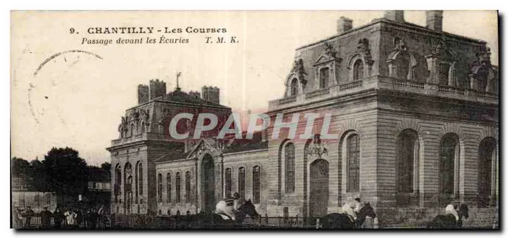 Chantilly - Die Rennen — Passage vor den Ställen — T. M. K. n°9 - Vorderseite