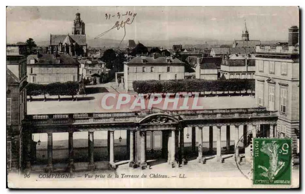 Compiègne — Vista tirada da Terrasse do Castelo — LL - Frente