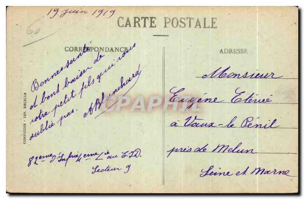 Compiègne - Estátua de Joana d'Arc — Decelle, Compiègne - Verso