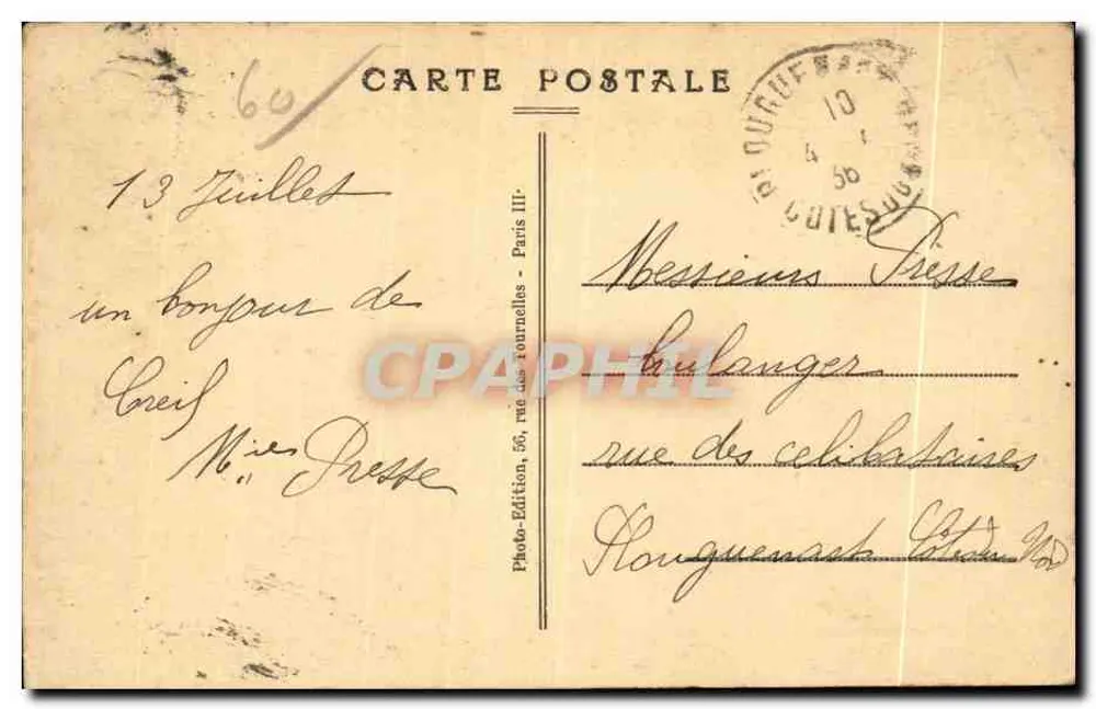 Creil (Oise) — Het Stadhuis — Foto Uitgave - Achterkant