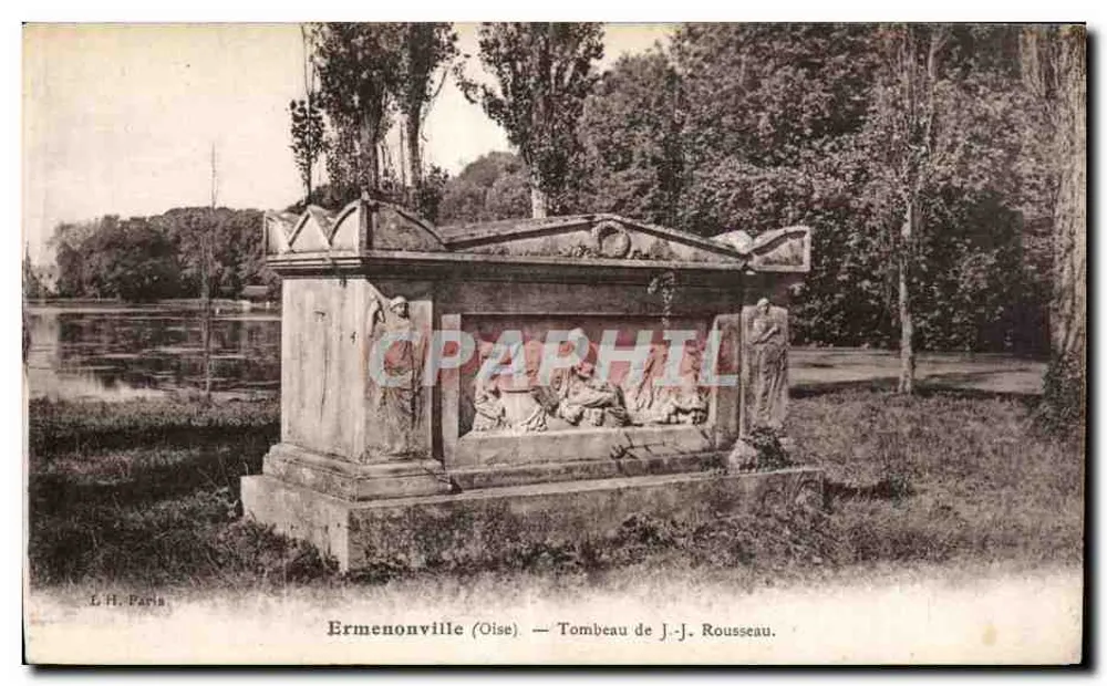 Ermenonville (Oise) — Grab von J.-J. Rousseau — L. H. Paris - Vorderseite