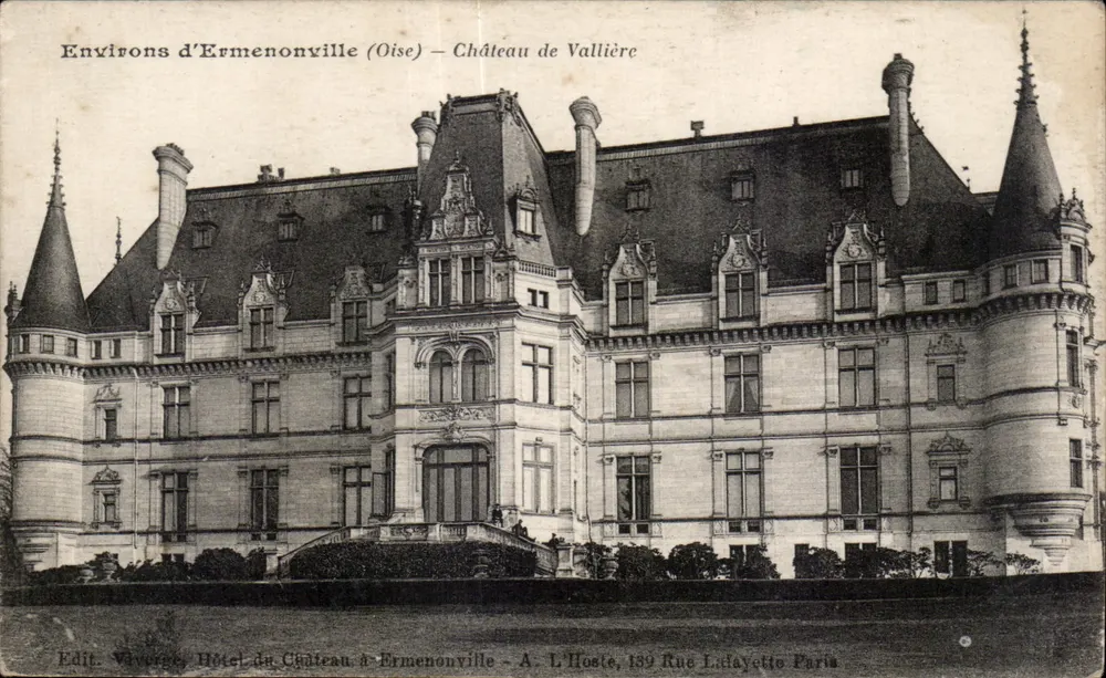 Entorno de Ermenonville (Oise) — Castillo de Vallière — Editor L'Hoste, 199 Rue Lafayette, París - Anverso