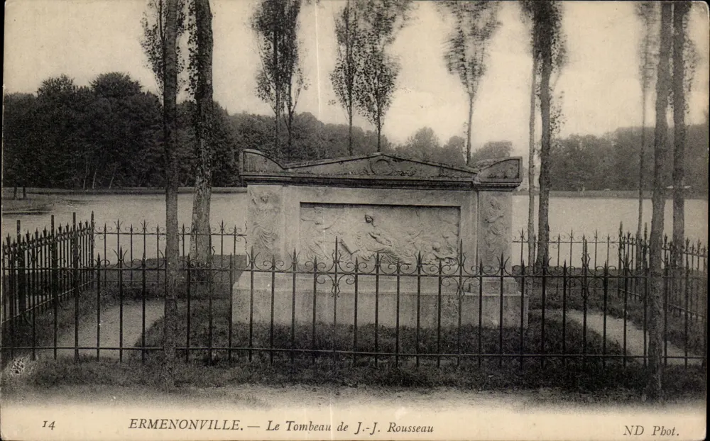 Ermenonville — Das Grab von J.-J. Rousseau — ND Phot. - Vorderseite