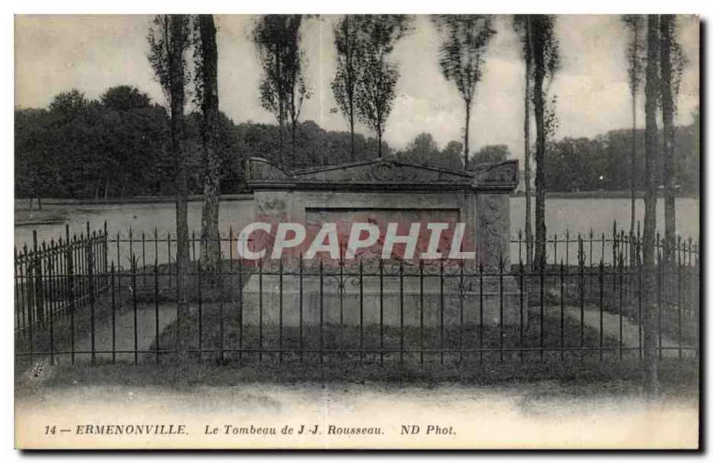 Ermenonville — Das Grab von J.-J. Rousseau — ND Phot. - Vorderseite