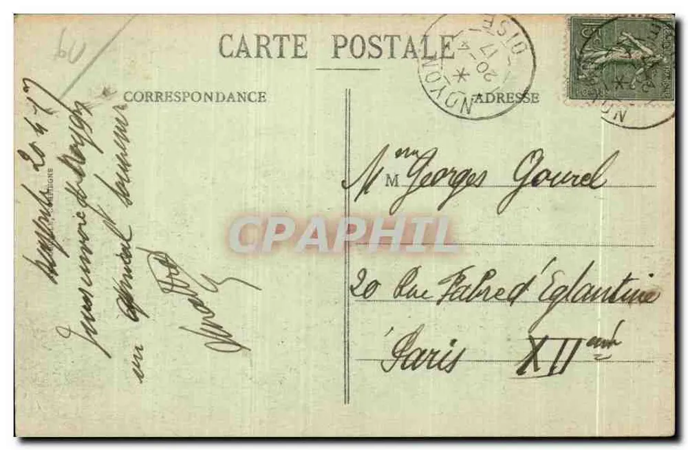 Noyon - Place de l'Hôtel-de-Ville und Grand'Place — Decollis, n° 447 - Rückseite