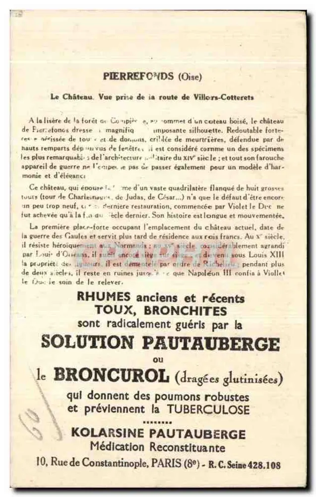 Schloss Pierrefonds — Ansicht aus der Straße von Villers-Cotterets — Solution Pautauberge - Rückseite