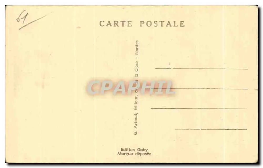 Argentan (Orne) — A View of the Town Hall — Gaby, n°62 - Verso