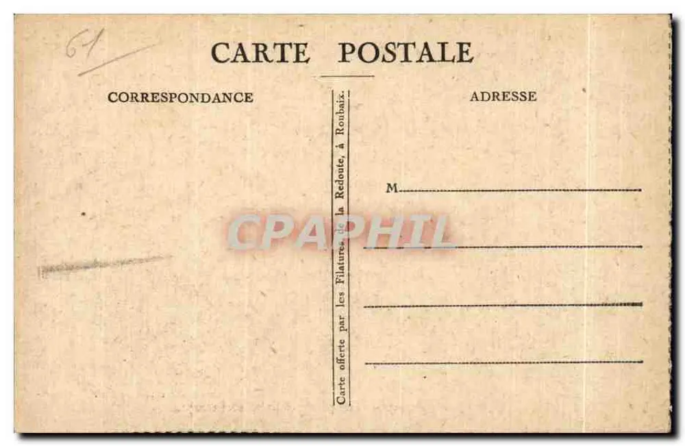 Alençon (Orne) — Allgemeiner Blick vom Staudamm — Karte aus dem Almanach Vermot, Archiv. s. Touring Club de France - Rückseite