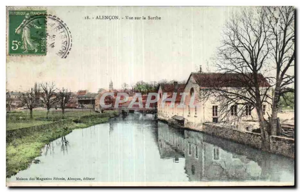 Alençon — Vista sobre a Sarthe — Maison des Maganins Réunis, editor - Frente