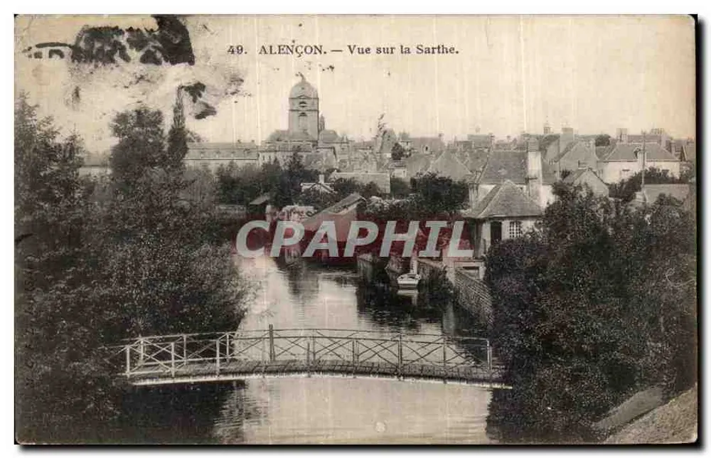 Alençon — Vue sur la Sarthe — éditeur imprimeur non identifié, n° 49 - Frente