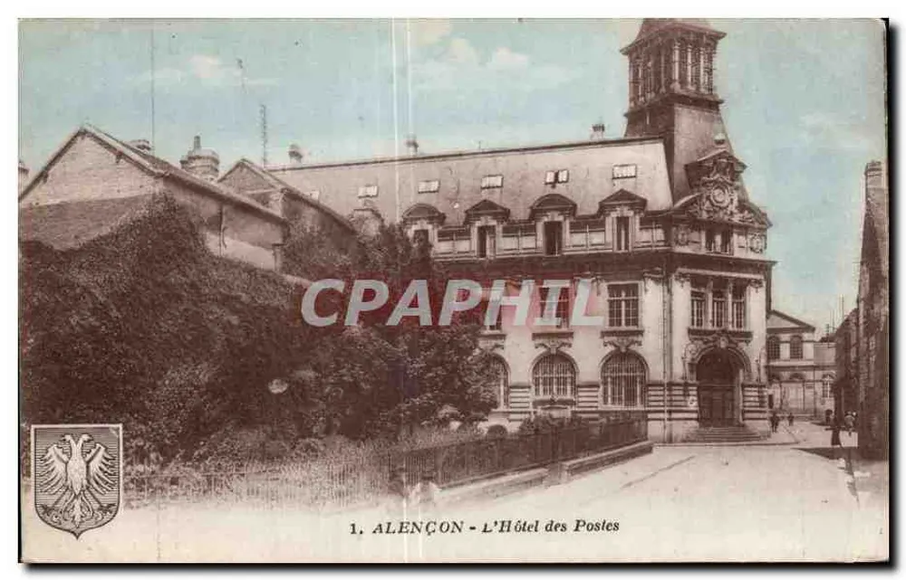 Alençon - Widok Hotelu Pocztowego — wydawca Ed. Brissard, nr 1 - Awers