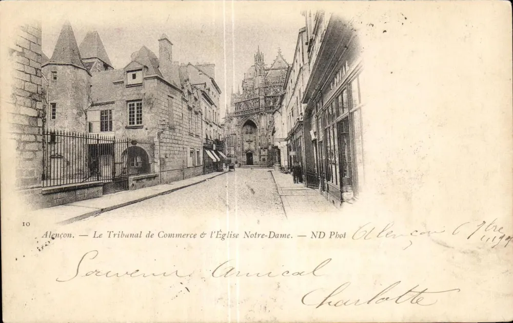 Alençon — Das Handelsgericht & die Kirche Notre-Dame — ND Phot. Charlatte - Vorderseite