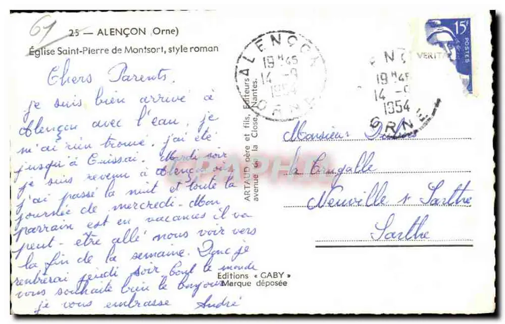 Kirche Saint-Pierre de Montsord — romanischer Stil — Éditions Gaby - Rückseite