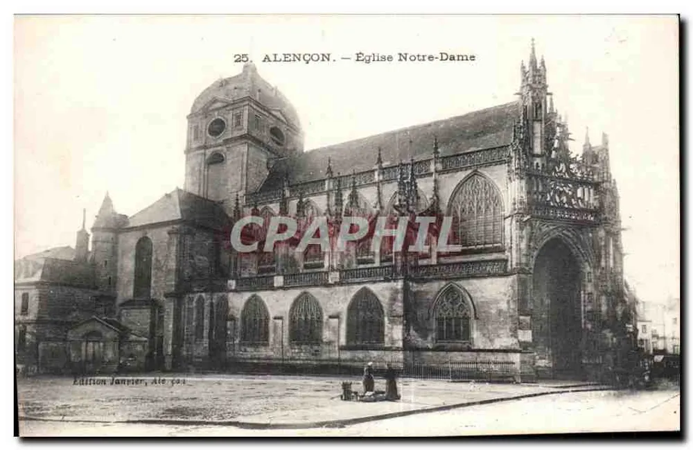 Alençon — Kerk van Notre-Dame — Uitgave Janvier, n° 25 - Voorkant